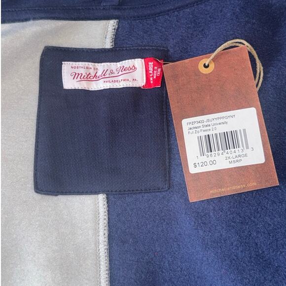 NWT! Mitchell & Ness JSU Colorblock Hoodie Jackson State University - Size 2XL - Picture 5 of 5